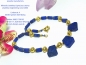 Preview: Handarbeit Lapis Kette Goldkugel