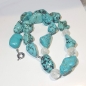 Preview: Türkis blaue Halskette mit Bergkristall