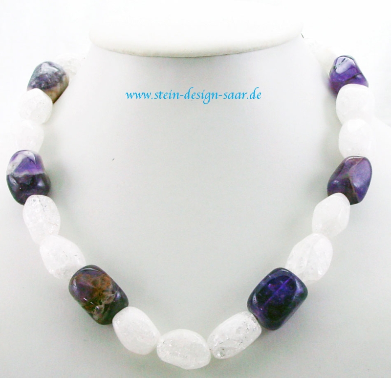 Amethyst Bergkristall Edelsteinkette