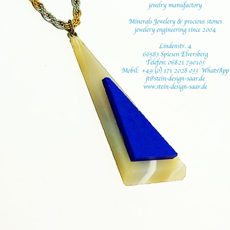 Preview: Botswanaachat Lapislazuli  Anhänger