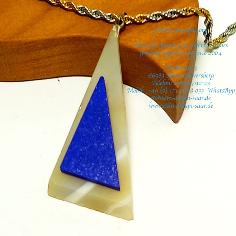 Preview: Botswanaachat Lapislazuli Anhänger