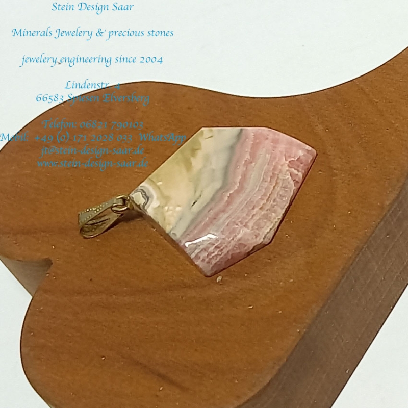 Preview: Rhodochrosit Anhänger Gold