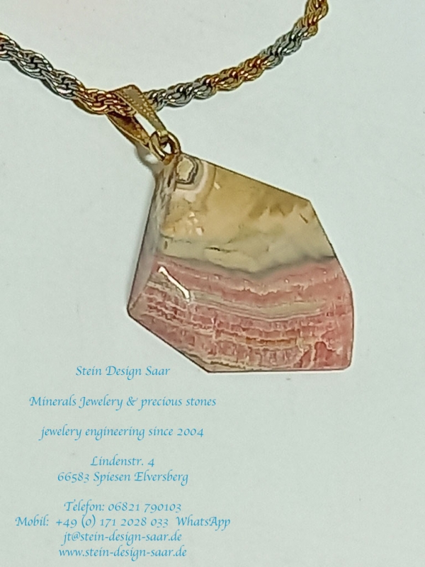 Preview: Rhodochrosit Anhänger Gold