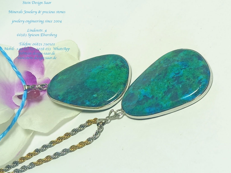 Preview: Türkis mit Silber A nhänger