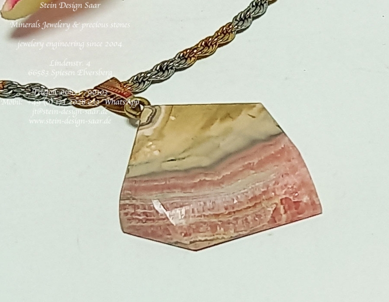 Preview: Rhodochrosit Anhänger Gold