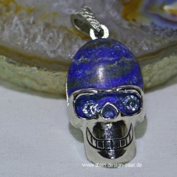 Lapis Skull Totenkopf Anhänger Zirkonia