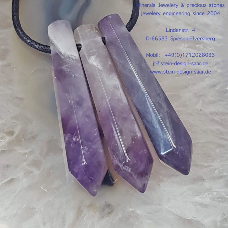 Mineralien amethyst lang spitze