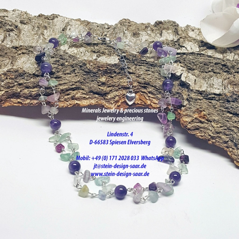 Wunderschöne grosse Amethyst/Fluorit Edelsteine