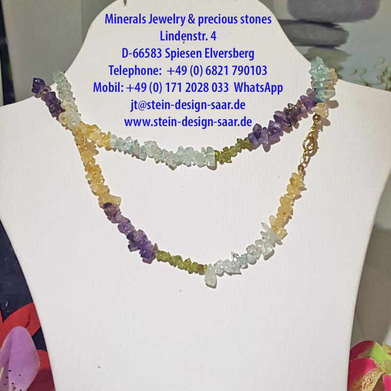 Chakra Rohsteine Mix Edelsteinkette