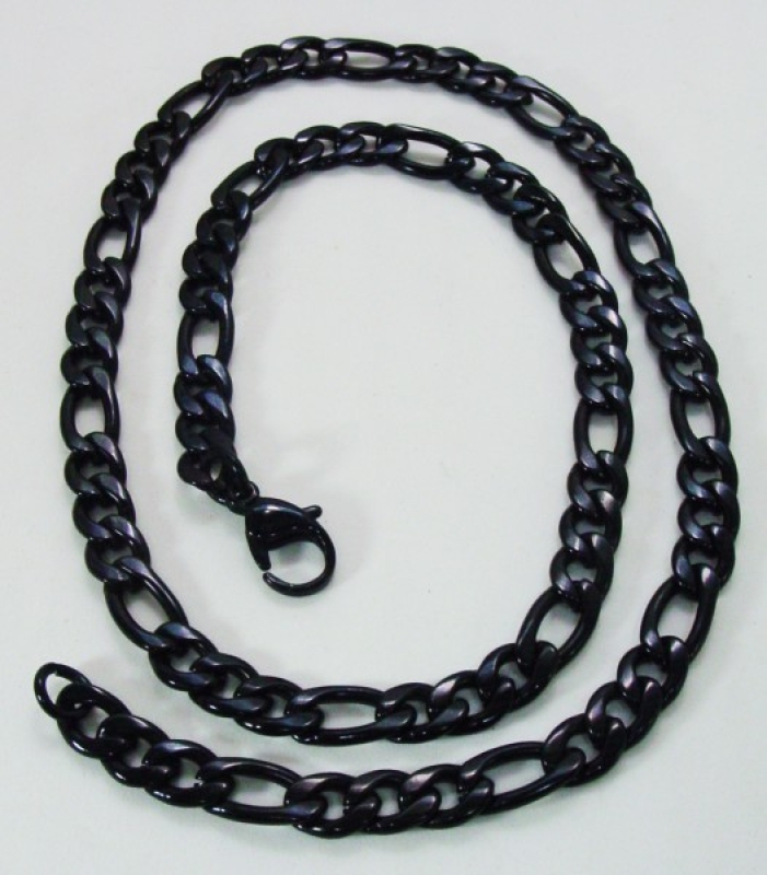 Edelstahl Halskette, Titan 316L Chirugenstahl, schwarz