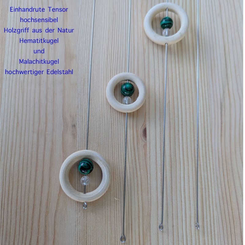 Einhandrute Tensor mit Malachit und Hematit