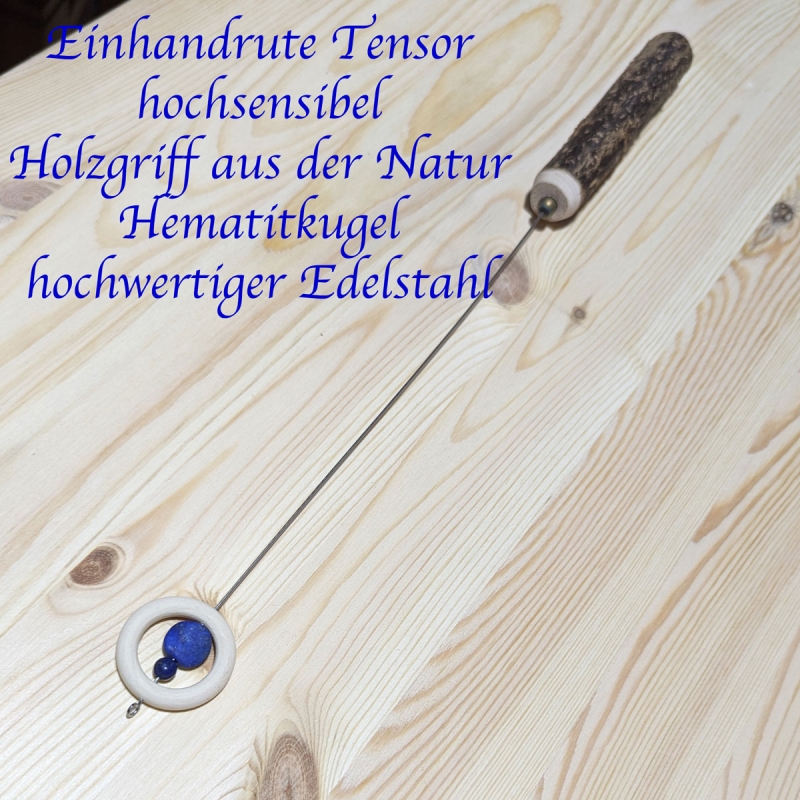 Einhandrute Tensor Lapislazuli mit Hematitkugel