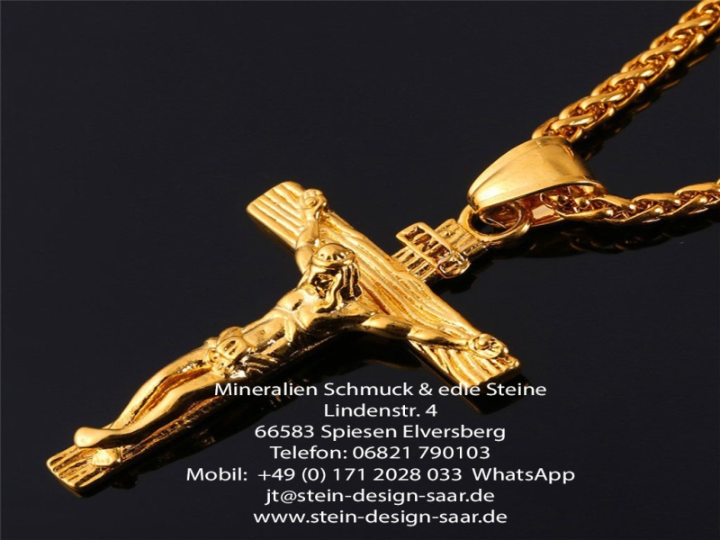 Jesus Gold Kreuz vergoldet