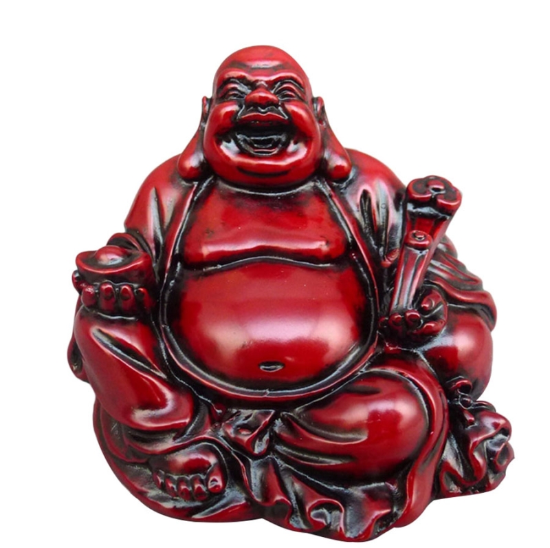 Grosser Lachender Buddha Mahagoni