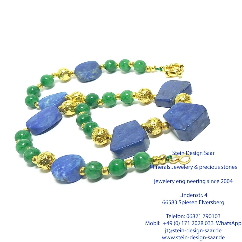 Handarbeit Lapis Jade Gold Kette