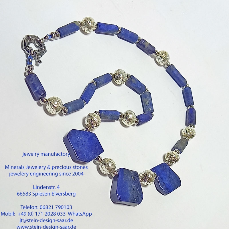 Edelsteine Lava schwarz Lapis blau