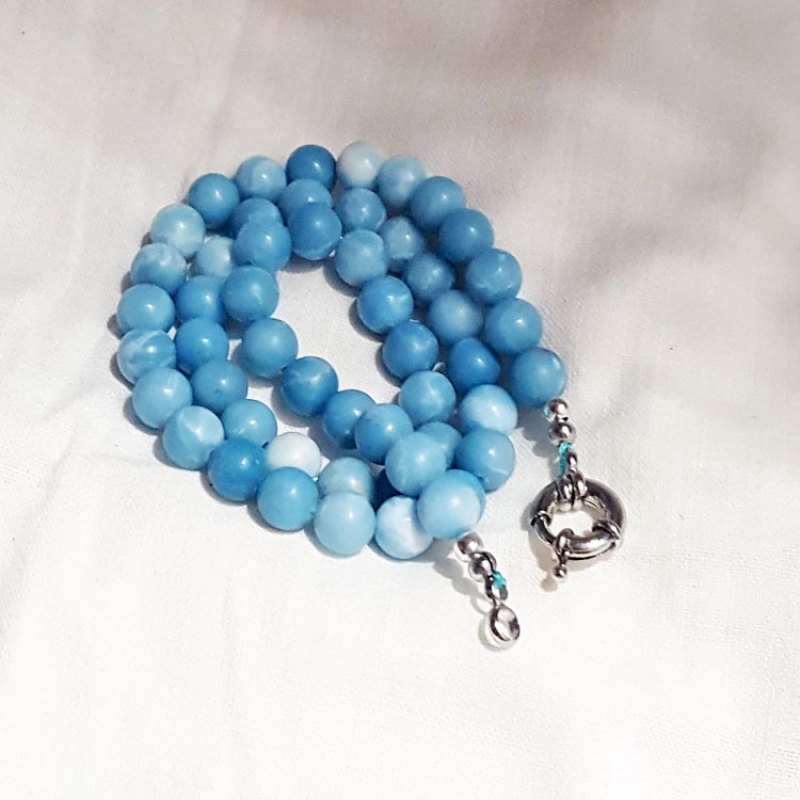 *Neu* Larimar Kugelkette