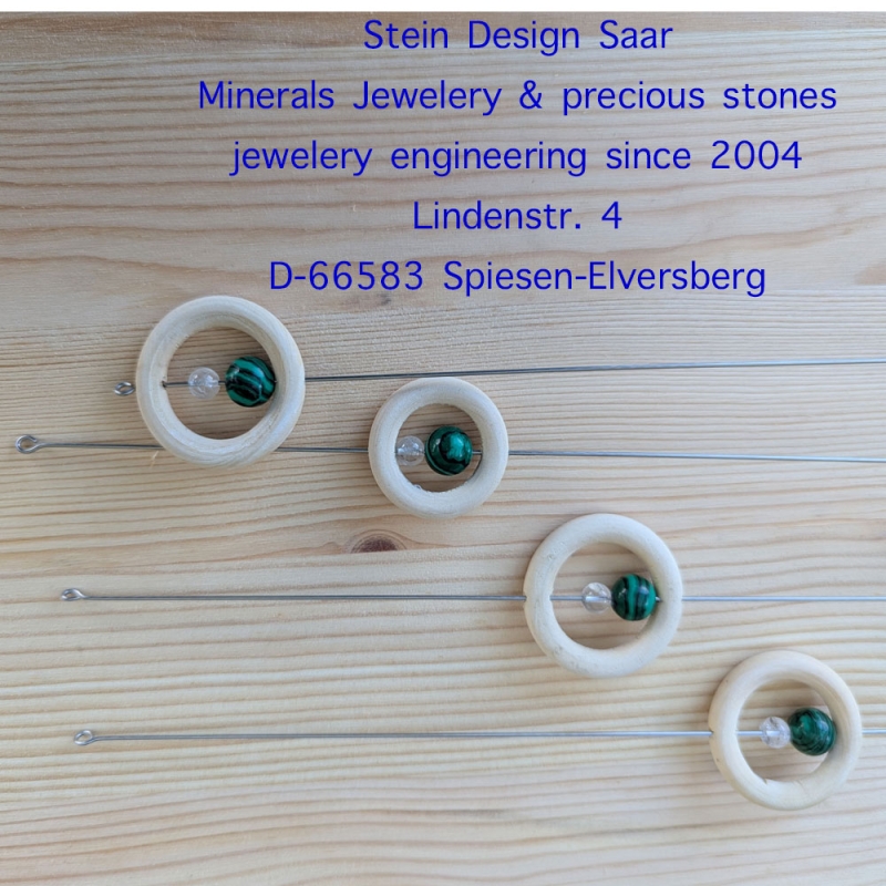 Einhandrute Tensor mit Malachit und Hematit