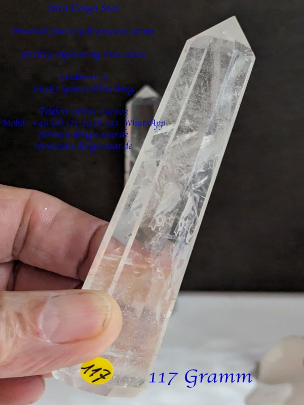 Bergkristall klar Edelstein Massagegriffel XL