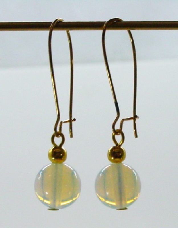Opal, Mondopal Ohrringe vergoldet
