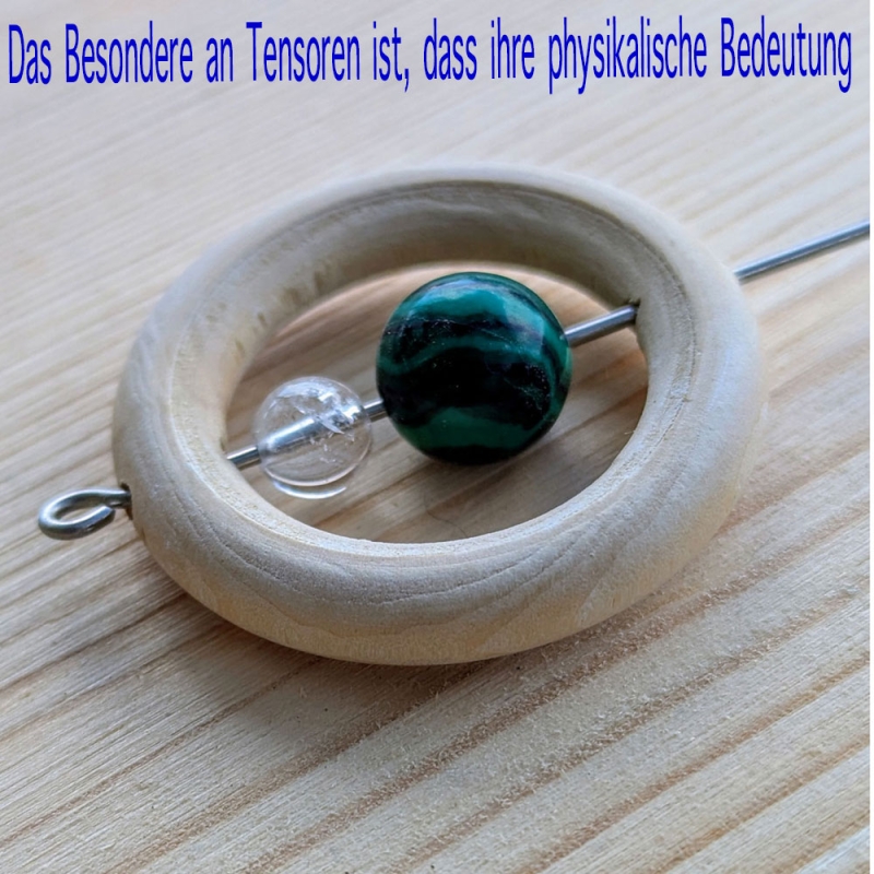 Einhandrute Tensor mit Malachit und Hematit