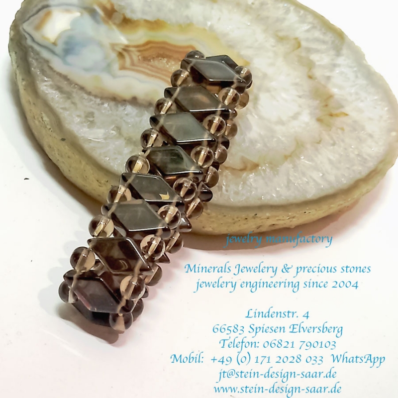 Preview: Rauchquarz Armband breit