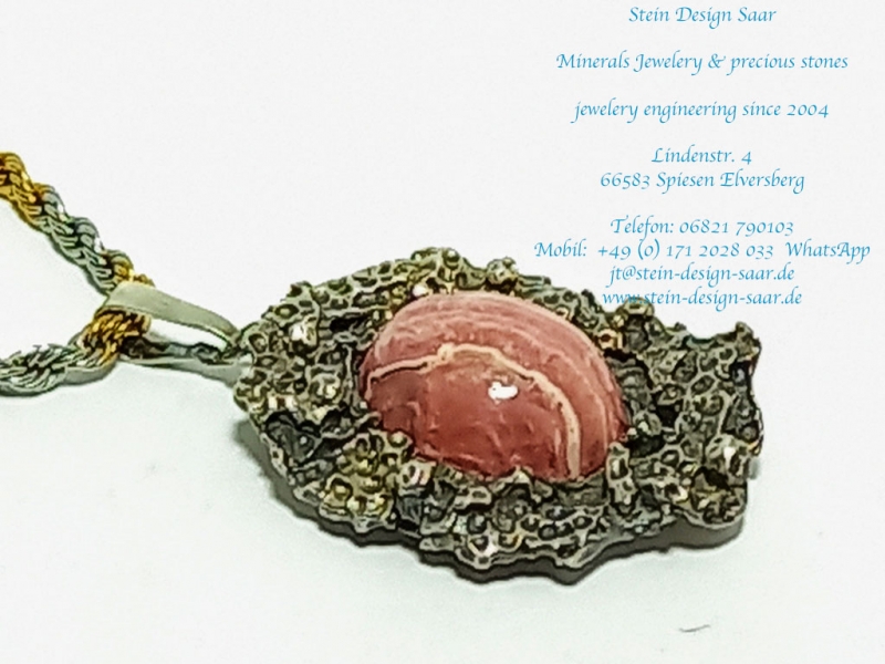 Preview: Rhodochrosit mit Silber
