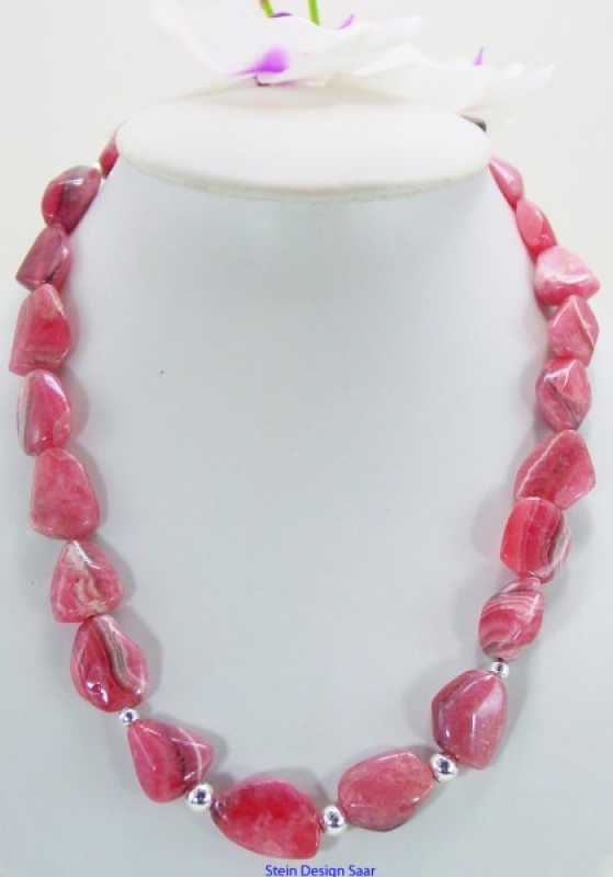 Rhodochrosit, polierte Steine, Unikatschmuck