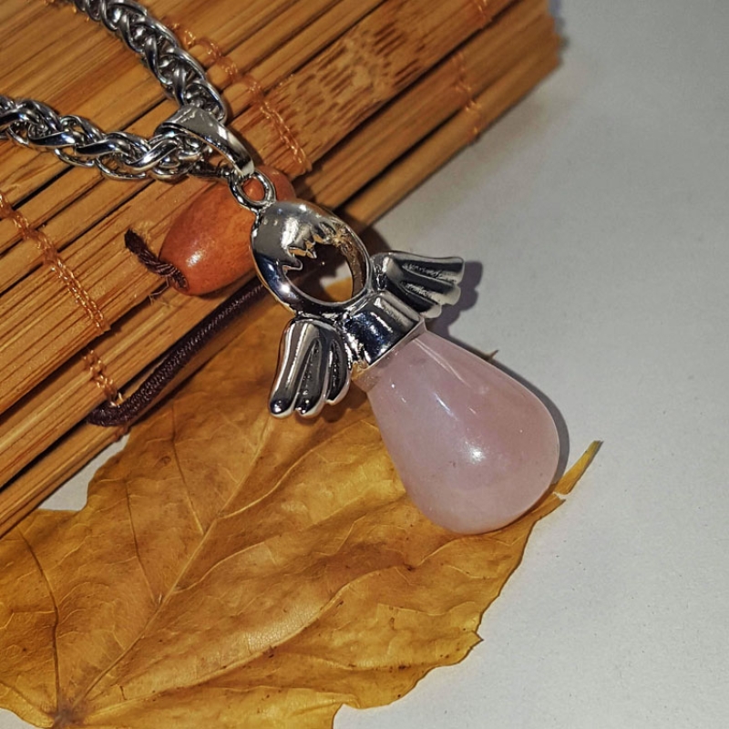 Preview: glücksbringer Engel Rosenquarz