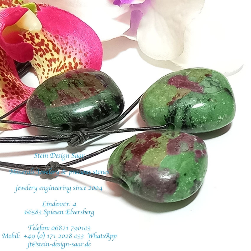 Preview: Rubin Zoisit Tropfen Anhänger