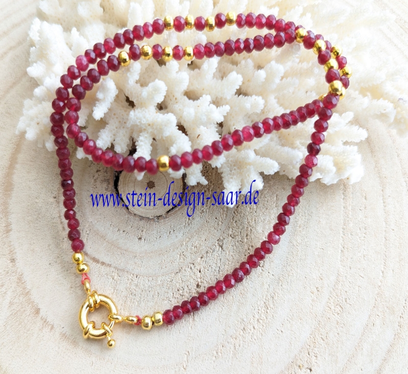 seltene Rubin Rondelle Gold