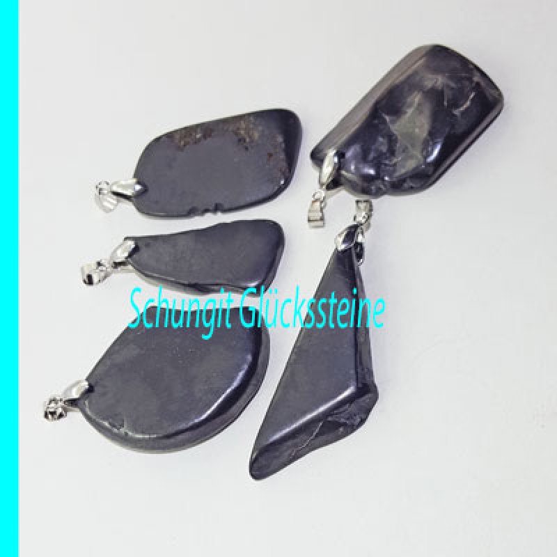 Preview: Schungit Anhänger Glückstein