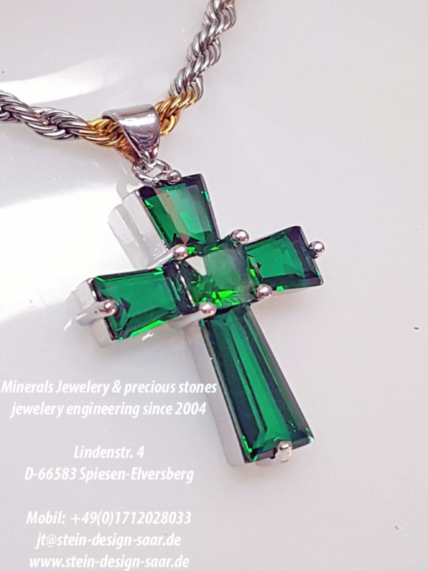 Smaragd Kreuz Silber