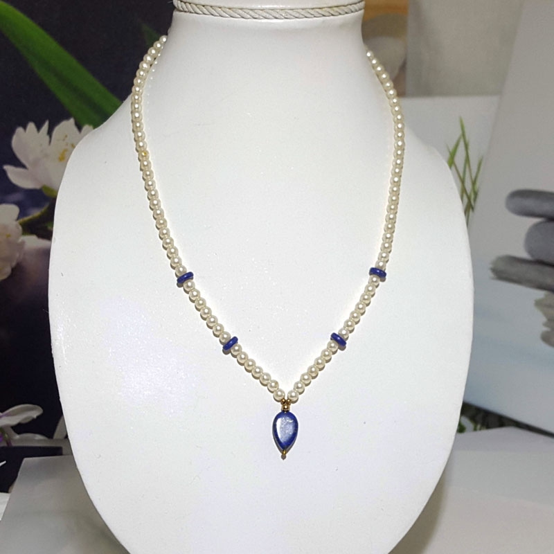 Suesswasserperlen Lapislazuli Collier