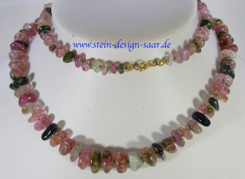 Turmalin rot Edelstein Kette