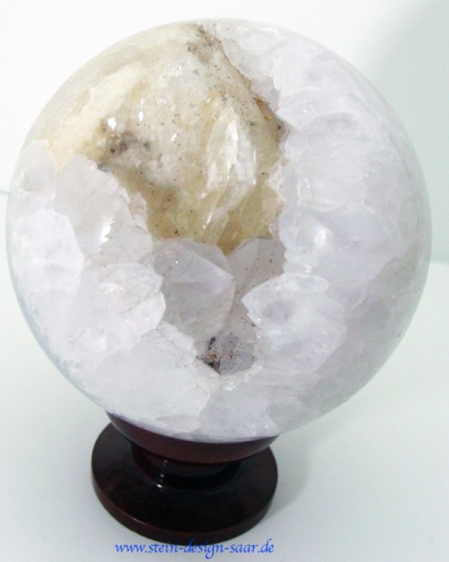 Bergkristall Chalcedon Kugel mit Druse