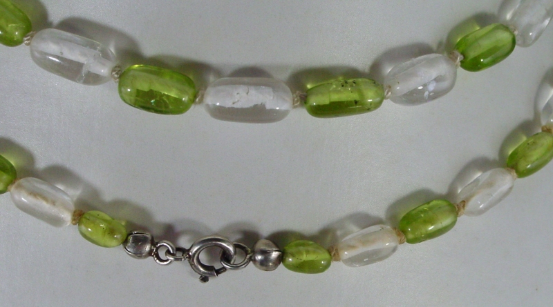 Bergkristall Peridot Kette