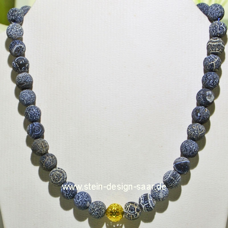 Mineralien Blau Gold Kette