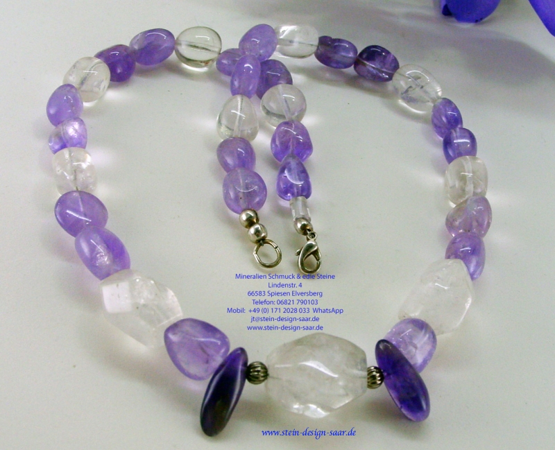 *Handarbeit* Amethyst Bergkristall Kette