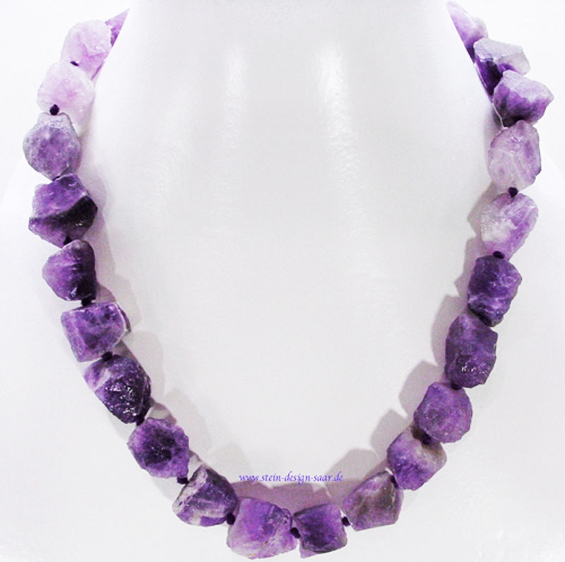 Amethyst Rohstein Kette XL