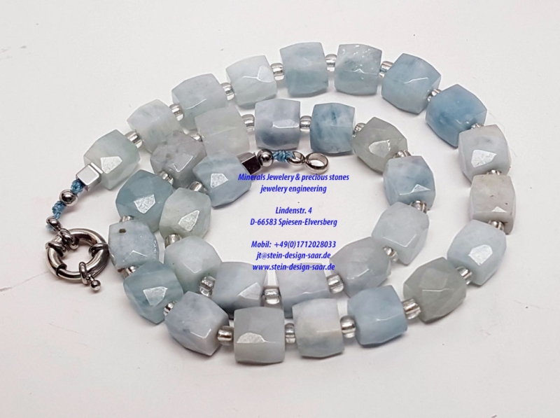 Mineralien Aquamarin Kette