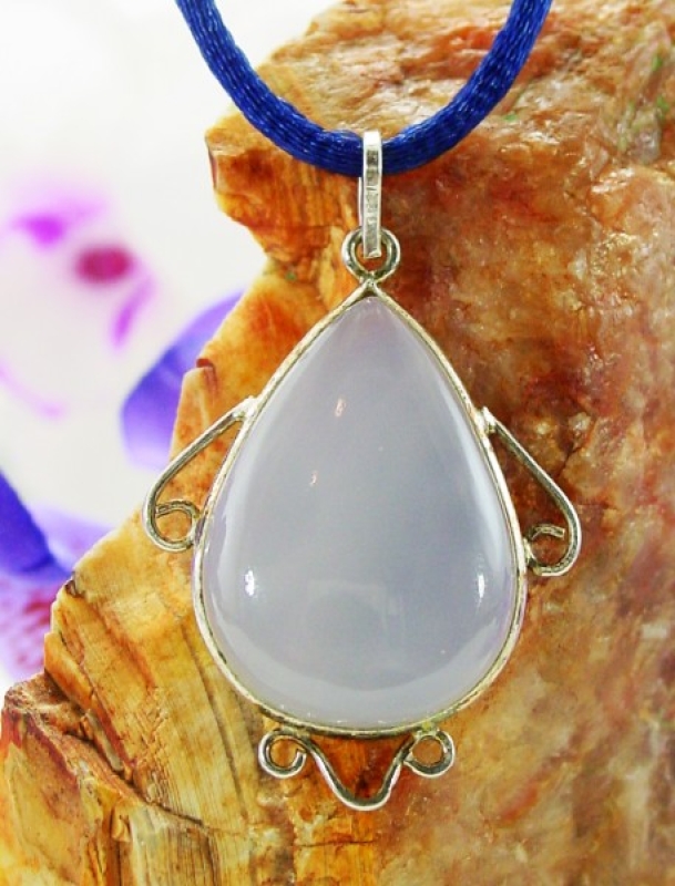 Chalcedon blau mit Silber