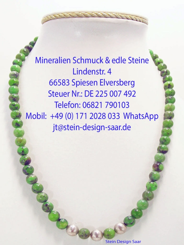 *Neu* Chrysopras mit Silber