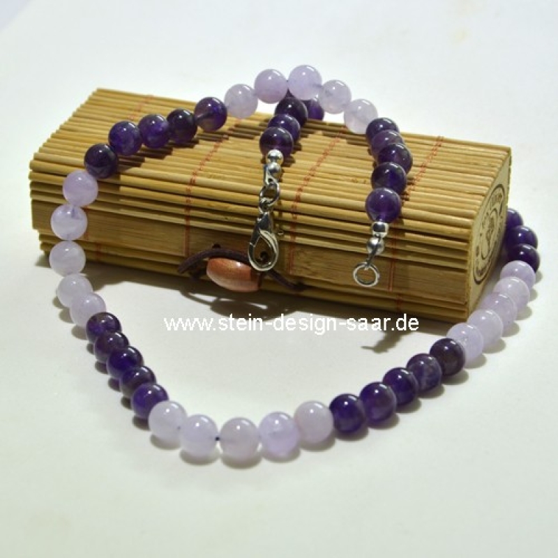 Edelsteinkette Amethyst Milchquarz