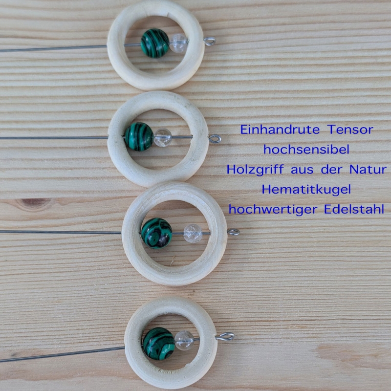 Einhandrute Tensor mit Malachit und Hematit
