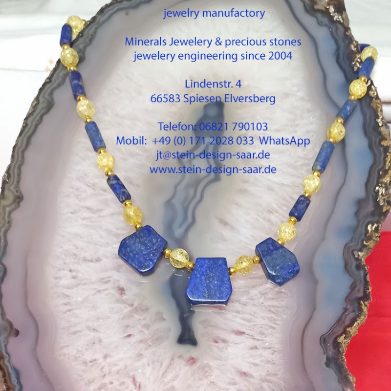 Mineralien Lapislazuli Citrin Kette