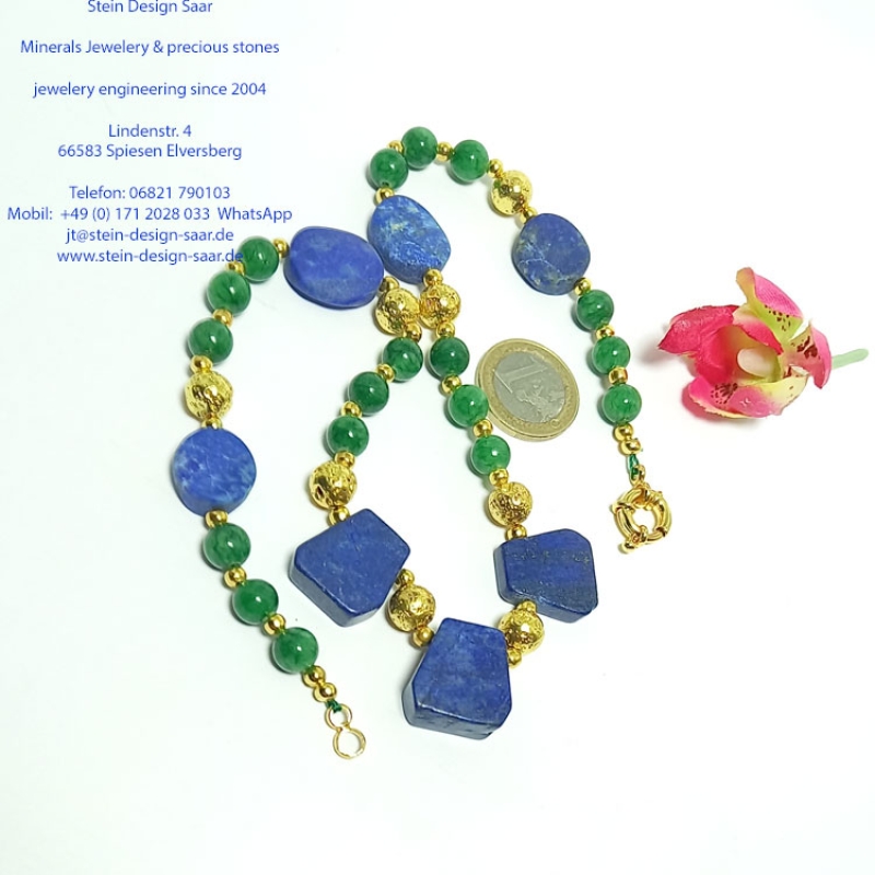 Mineralien Jade Kette Gold