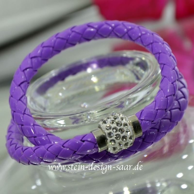 Armband violett Leder