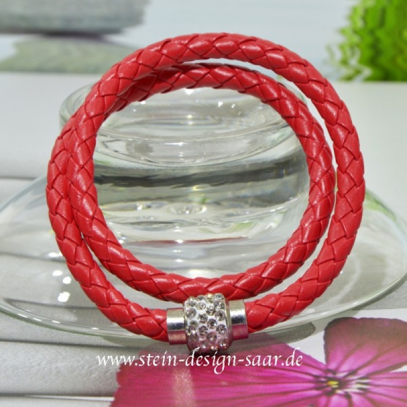 Armband geflochten Rot