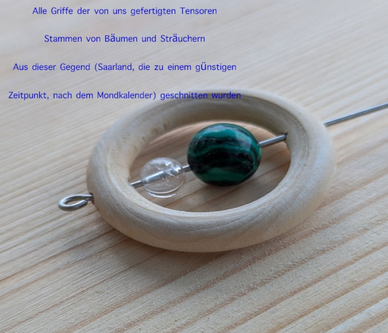 Einhandrute Tensor mit Malachit und Hematit